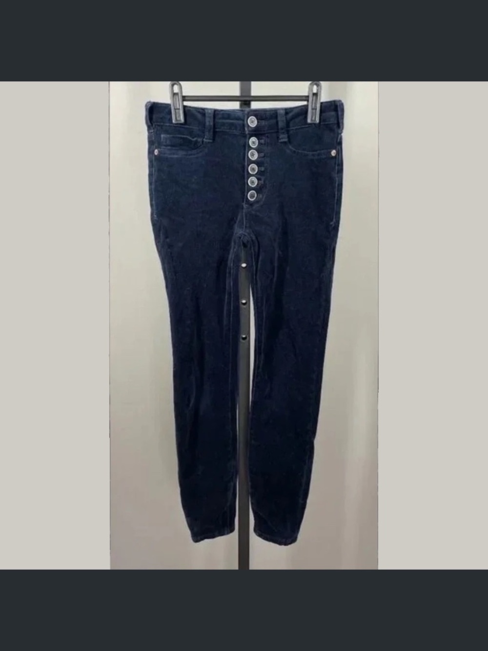 Pilcro Pants Womens 25 blue corduroy skinny boho casual preppy classic